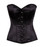 Daisy Corset Lavish Black Satin Overbust Corset with Busk Closure
