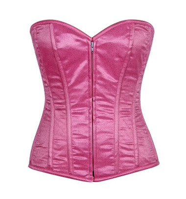 Daisy Corset Lavish Pink Glitter Front Zipper Corset