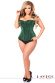 Daisy Corset Lavish Green Glitter Front Zipper Corset