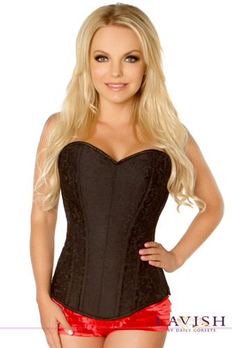Daisy Corset Lavish Black Brocade Side Zipper Corset