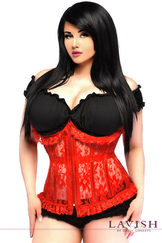 Daisy Corset Lavish Red Lace Underwire Underbust Corset