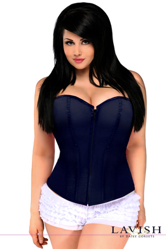 Daisy Corset Lavish Navy Blue Sweetheart Front Zipper Corset
