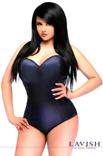 Daisy Corset Lavish Navy Blue Satin Corset Romper