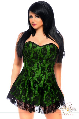 Daisy Corset Lavish lus Size Green Lace Corset Dress
