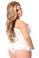 Daisy Corset Top Drawer White Lace Steel Boned Corset with Rhinestone