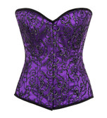 Daisy Corset Top Drawer Elegant Purple Embroidered Steel Boned Corset