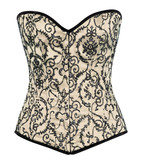 Daisy Corset Top Drawer Elegant Ivory Embroidered Steel Boned Corset