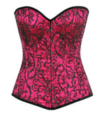 Daisy Corset Top Drawer Elegant Fuchsia Embroidered Steel Boned Corset