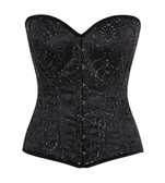 Daisy Corset Top Drawer Elegant Black Embroidered Steel Boned Corset
