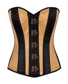 Daisy Corset Top Drawer Two-Tone Brocade Overbust Corset with Clasps