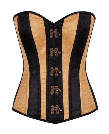 Daisy Corset Top Drawer Two-Tone Brocade Overbust Corset with Clasps