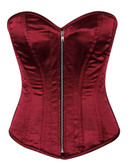 Daisy Corset top Drawer Bordeaux Satin Steel Boned Corset
