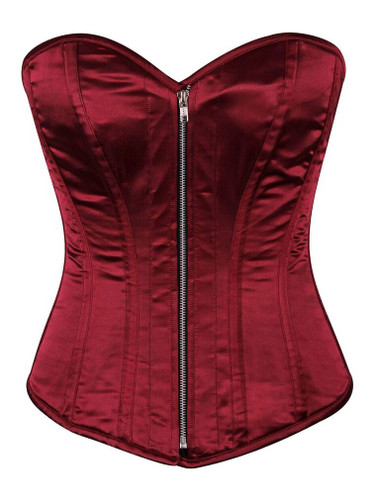 Daisy Corset top Drawer Bordeaux Satin Steel Boned Corset