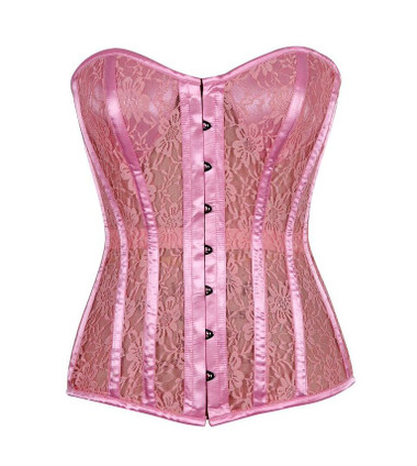 Daisy Corset Top Drawer Pink Lace Molded Cup Corset