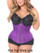 Daisy Corset Top Drawer Purple Brocade Steel Boned Underbust Corset