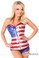 Daisy Corset Top Drawer Steel Boned Sequin Flag Corset