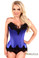 Daisy Corset Top Drawer Blue Satin Steel Boned Beaded Corset