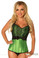 Daisy Corset Top Drawer Green Lace and Bow Halter Steel Boned Corset