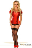 Daisy Corset Top Drawer Red Steel Boned Molded Cup Sequin Corset