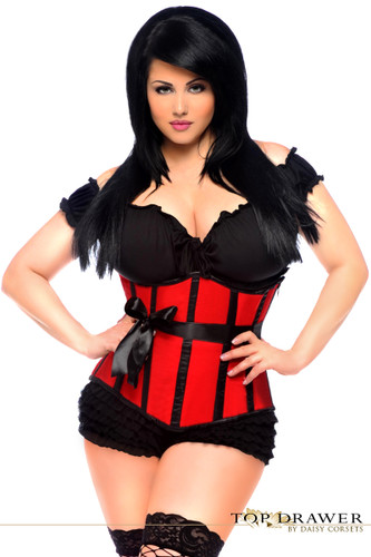 Daisy Corset Top Drawer Red Steel Boned Underbust Corset