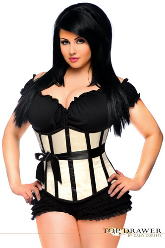 Daisy Corset Top Drawer Ivory Steel Boned Underbust Corset