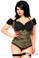Daisy Corset Top Drawer Camo Steel Boned Underbust Corset with Buckles