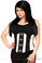 Daisy Corset Top Drawer Black and White Steel Boned Underbust Corset