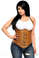 Daisy Corset Top Drawer Brown Steel Boned Distressed Faux Leather Underbust Corset Top