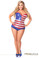 Daisy Corset Top Drawer Plus Size Steel Boned Sequin Flag Corset