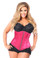 Daisy Corset Top Drawer Plus Size Fuchsia Satin Underbust Steel Boned Corset