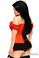 Daisy Corset Top Drawer Plus Size Red Steel Boned Molded Cup Sequin Corset