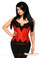 Daisy Corset Top Drawer Plus Size Red Satin Steel Boned Beaded Corset