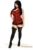 Daisy Corset Top Drawer Plus Size Red Lace Steel Boned Corset