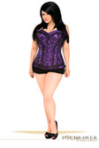 Daisy Corset Top Drawer Plus Size Purple Lace Steel Boned Corset