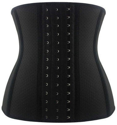Daisy Corset Breathable Hole Black Steel Boned Latex Shaper Waist Training Corset