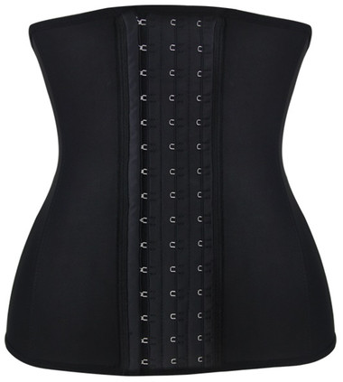 Daisy Corset Black Steel Boned Latex Shaper Waist Training Corset