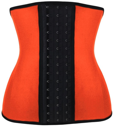 Daisy Corset Orange Steel Boned Latex Shaper Waist Training Corset