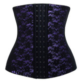 Daisy Corset Purple and Black lace Steel Bond Elastic Waist Trainer