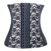 Daisy Corset White and Black Lace Steel Boned Elastic Waist Trainer