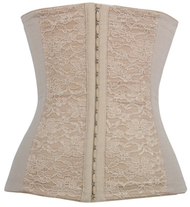 Daisy Corset Tan Lace Steel Boned Waist Training Corset