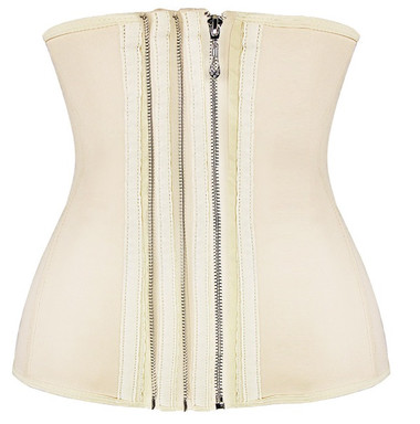 Daisy Corset Nude Smooth Zipper Latex Steel Boned Waist Training Corset