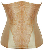 Daisy Corset Tan Lace Overlay Steel Boned Waist Training Corset