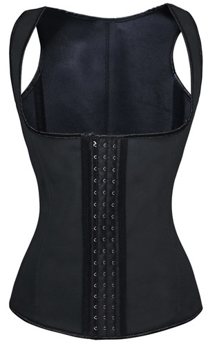 Daisy Corset Black Latex Steel Boned Underbust Waist Cincher
