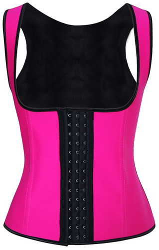 Daisy Corset Fuchsia Latex Steel Boned Underbust Waist Cincher