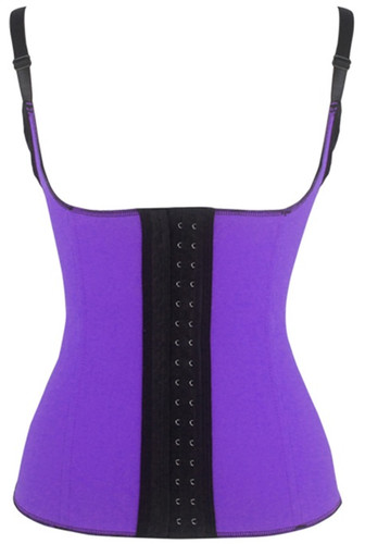 Daisy Corset Purple Adjustable Shoulder Strap Latex Waist Cincher