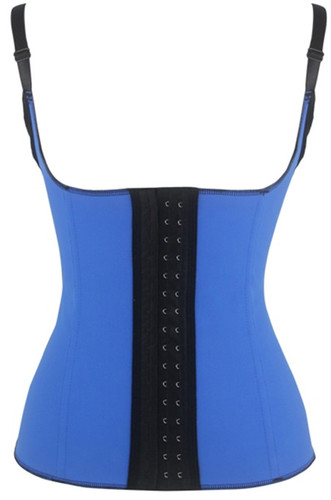 Daisy Corset Blue Adjustable Shoulder Strap Latex Waist Cincher