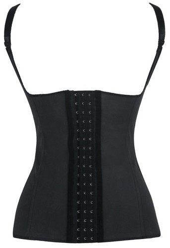 Daisy Corset Black Adjustable Shoulder Strap Latex Waist Cincher