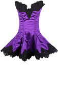 Daisy Corset Top Drawer Purple Steel Boned Beaded and Lace Corset Dress