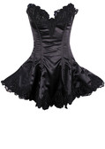 Daisy Corset Top Drawer Black Steel Boned Beaded and Lace Corset Dress