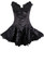 Daisy Corset Top Drawer Black Steel Boned Beaded and Lace Corset Dress